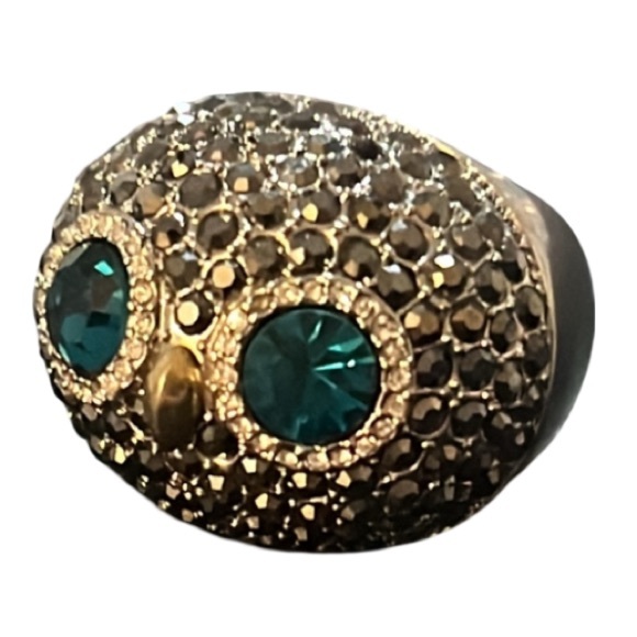 Fossil Whimsical Silver Plated Multi Crystal Rhinestone Chunky Owl Ring - Picture 16 of 16